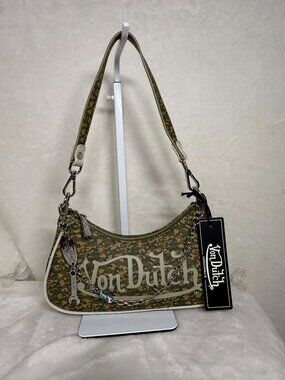 Von Dutch Camouflage Shoulder Bag + Matching Umbrella (NWT) — MSRP $99